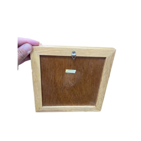 Decorative rubber Wood Framed silver metal sun design wall art decor 8x8x1 SKU 9 - Picture 6 of 11